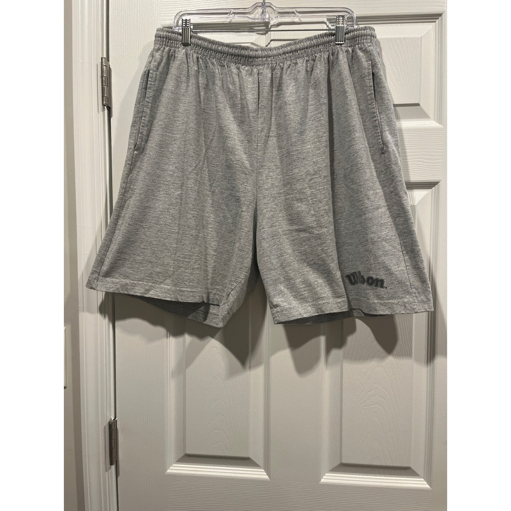 Wilson Mens 2X Shorts Gray Heather Jersey Athletic Gym Pockets Big Men USA Made